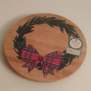 Boston Warehouse Festive Wreath Bamboo Platter
